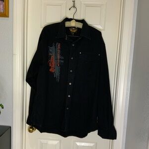 Vintage Harley-Davidson embroidered biker shirt XXL